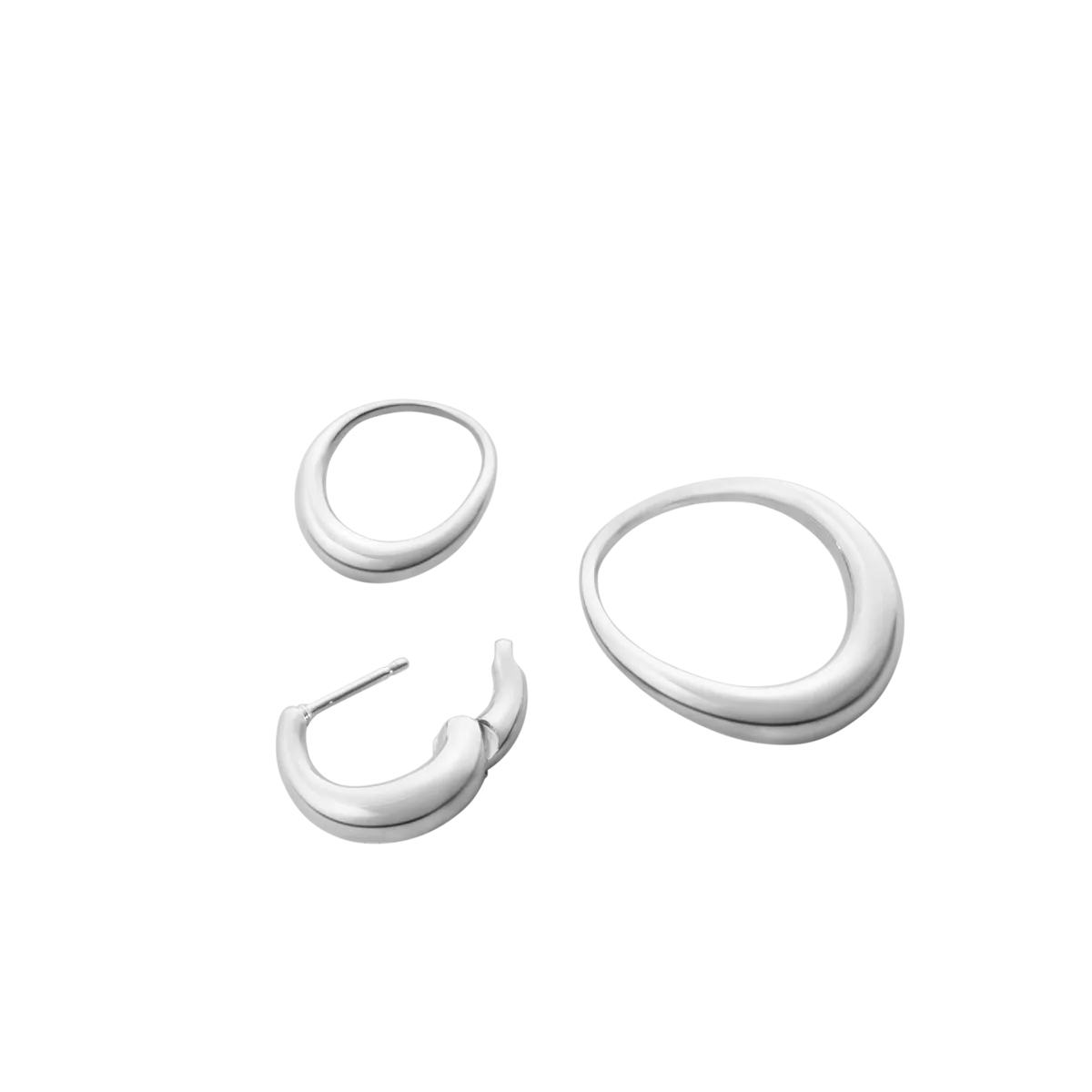 Georg Jensen 20001943 OFFSPRING DOUBLE ELEMENT EARRING 433E SILVER  04 hos Jarl Sandin