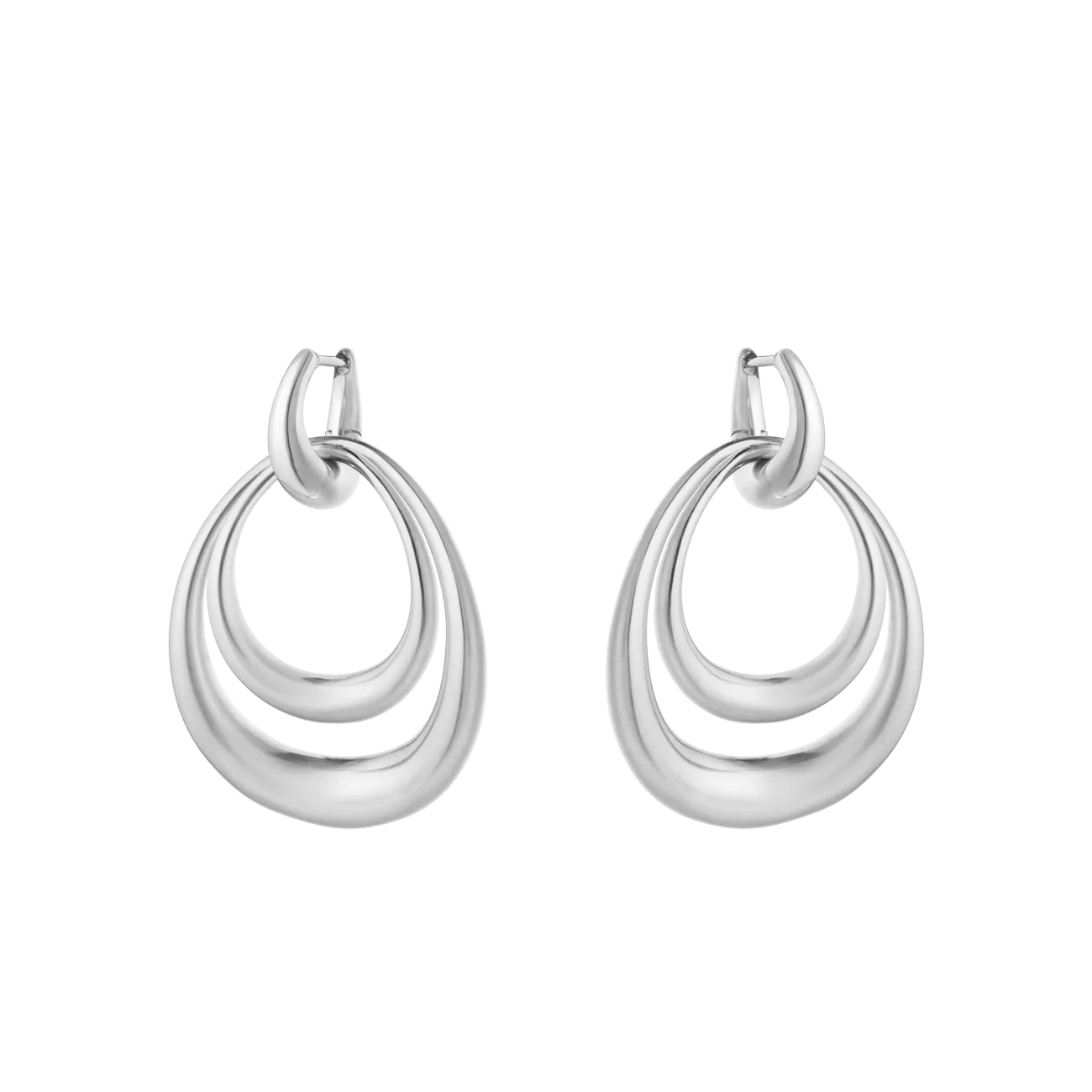 Georg Jensen 20001944 OFFSPRING DOUBLE ELEMENT EARRING 433F SILVER LARGE 01 hos Jarl Sandin