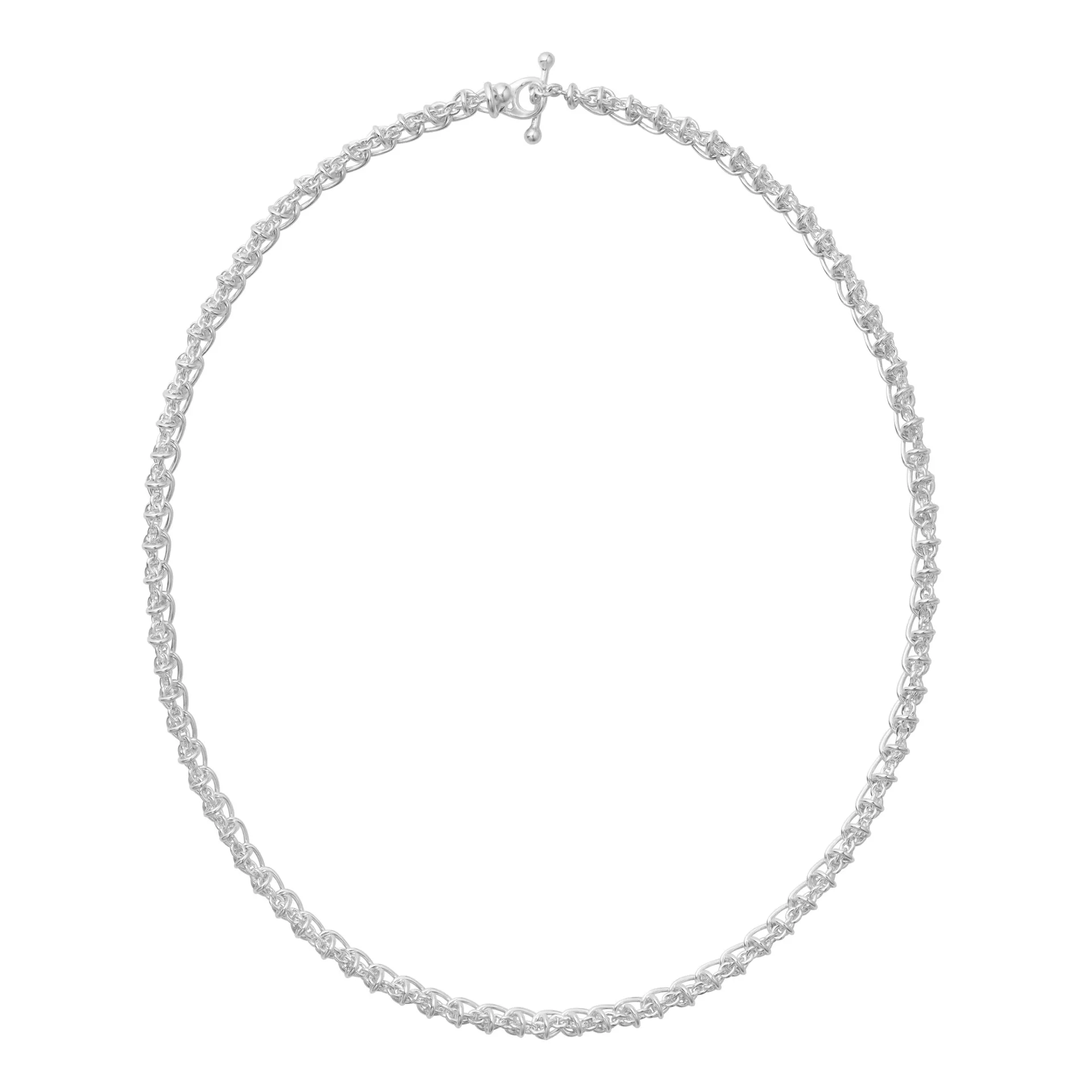 Georg Jensen 20002030 WEFT NECKLACE 663A SILVER SLIM SINGLE LINK 55CM hos Jarl Sandin