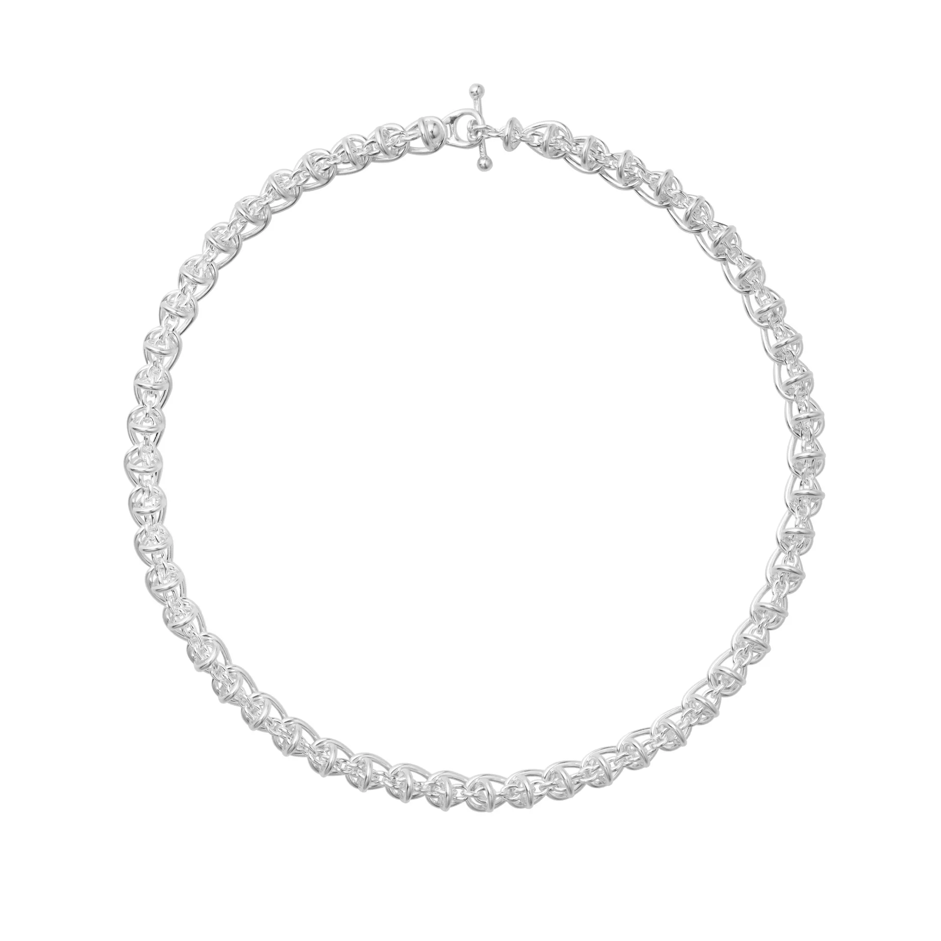 Georg Jensen 20002031 WEFT NECKLACE 663B SILVER SINGLE LINK hos Jarl Sandin
