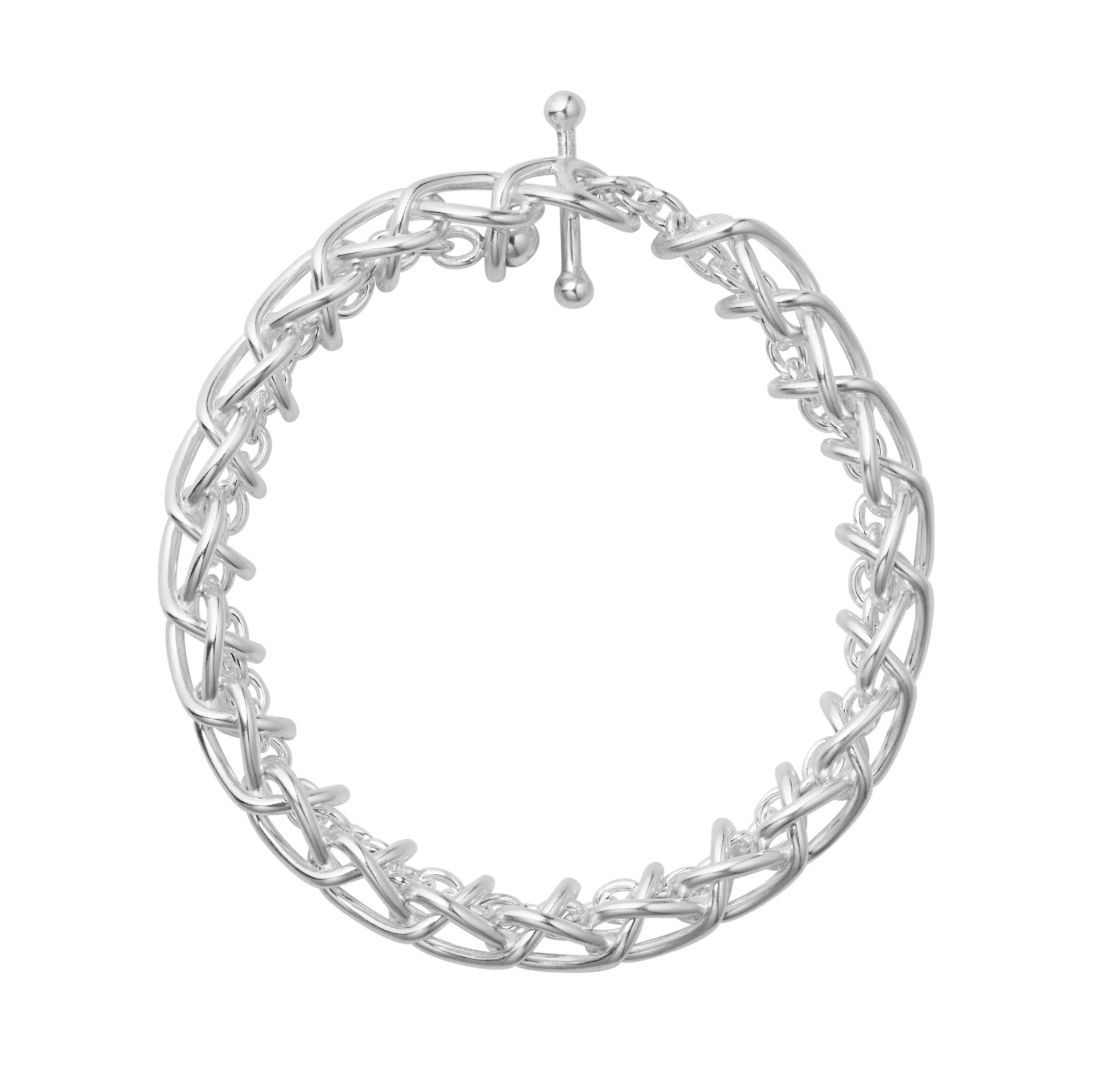 Georg Jensen 20002033 WEFT BRACELET 663B SILVER SINGLE LINK hos Jarl Sandin