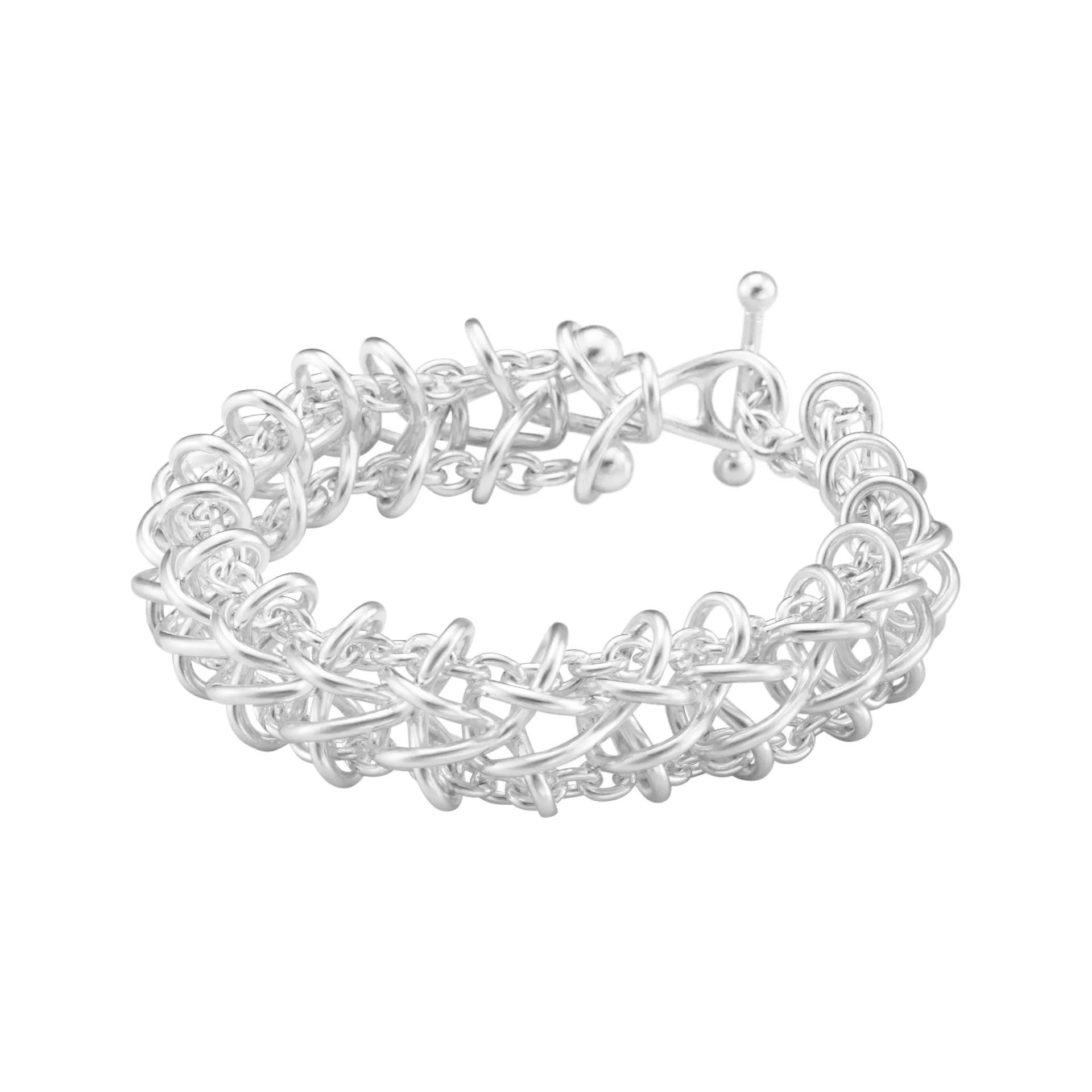 Georg Jensen 20002034 WEFT BRACELET 663C SILVER DOUBLE LINK 01 hos Jarl Sandin