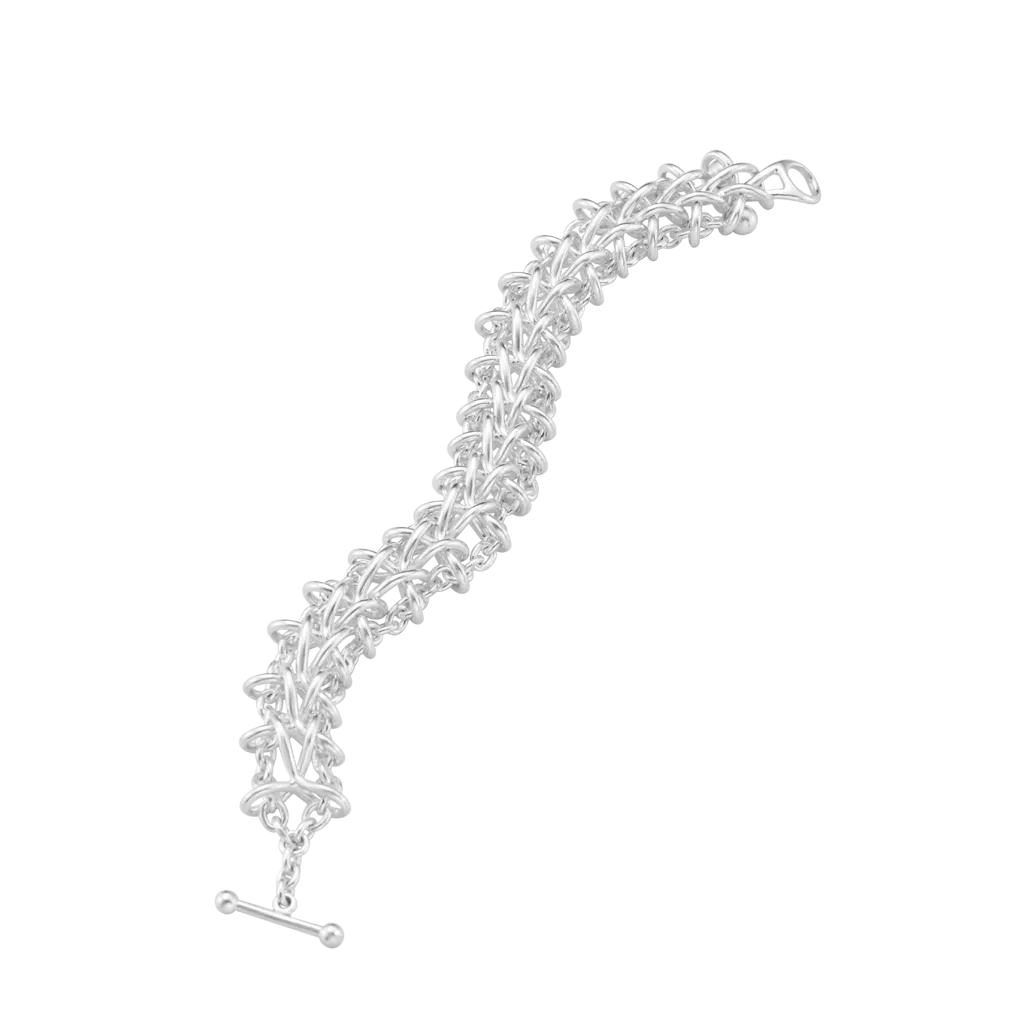 Georg Jensen 20002034 WEFT BRACELET 663C SILVER DOUBLE LINK 02 hos Jarl Sandin