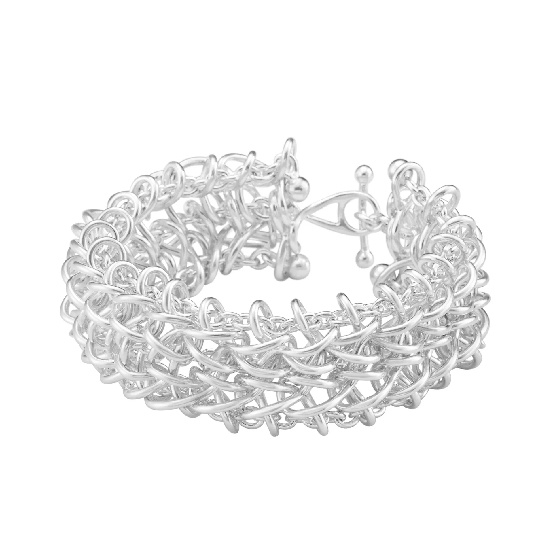 Georg Jensen 20002035 WEFT BRACELET 663D SILVER TRIPLE LINK 01 hos Jarl Sandin