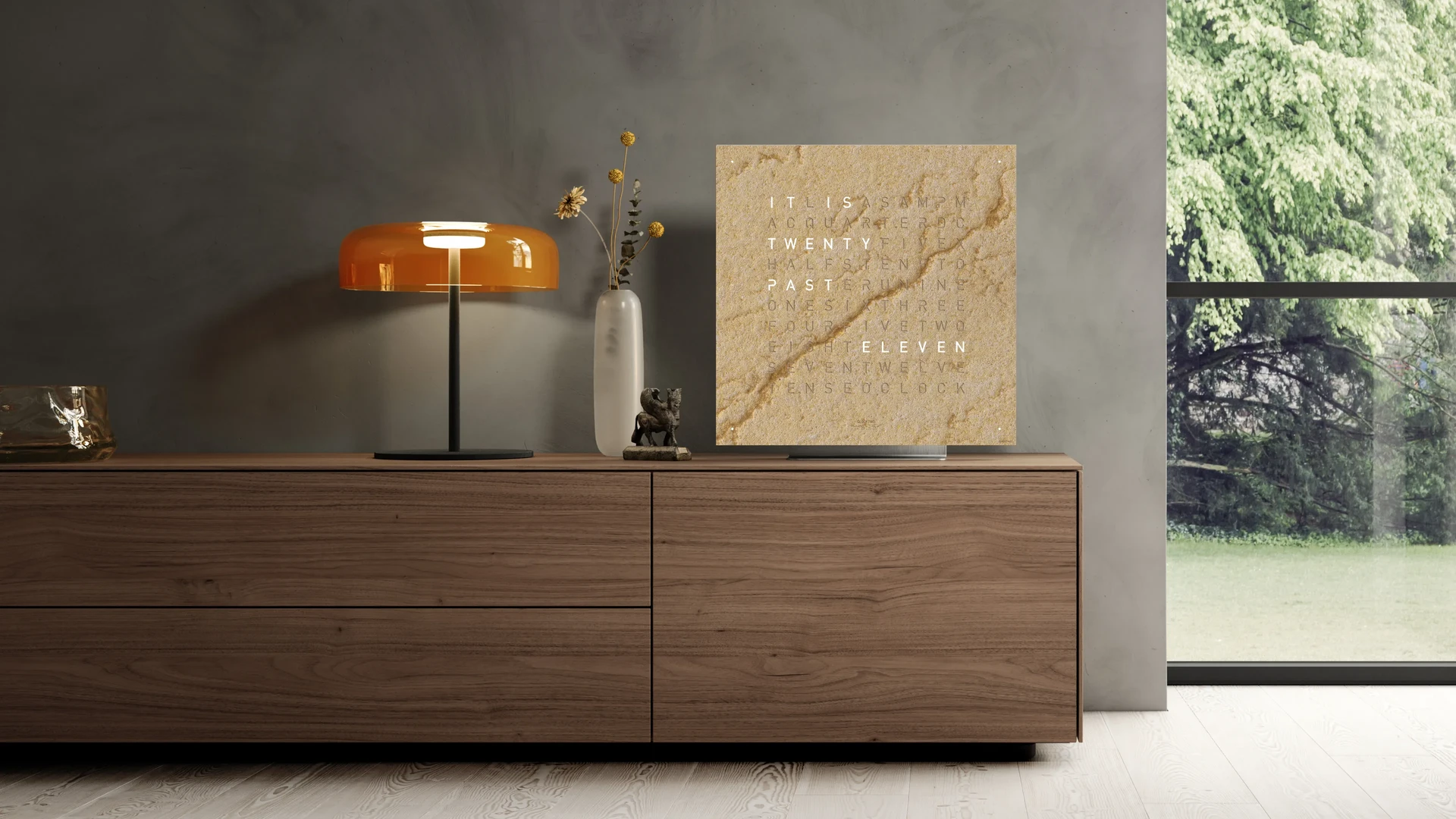 QlockTwo DESERT EARTH 45 STAND Lowboard