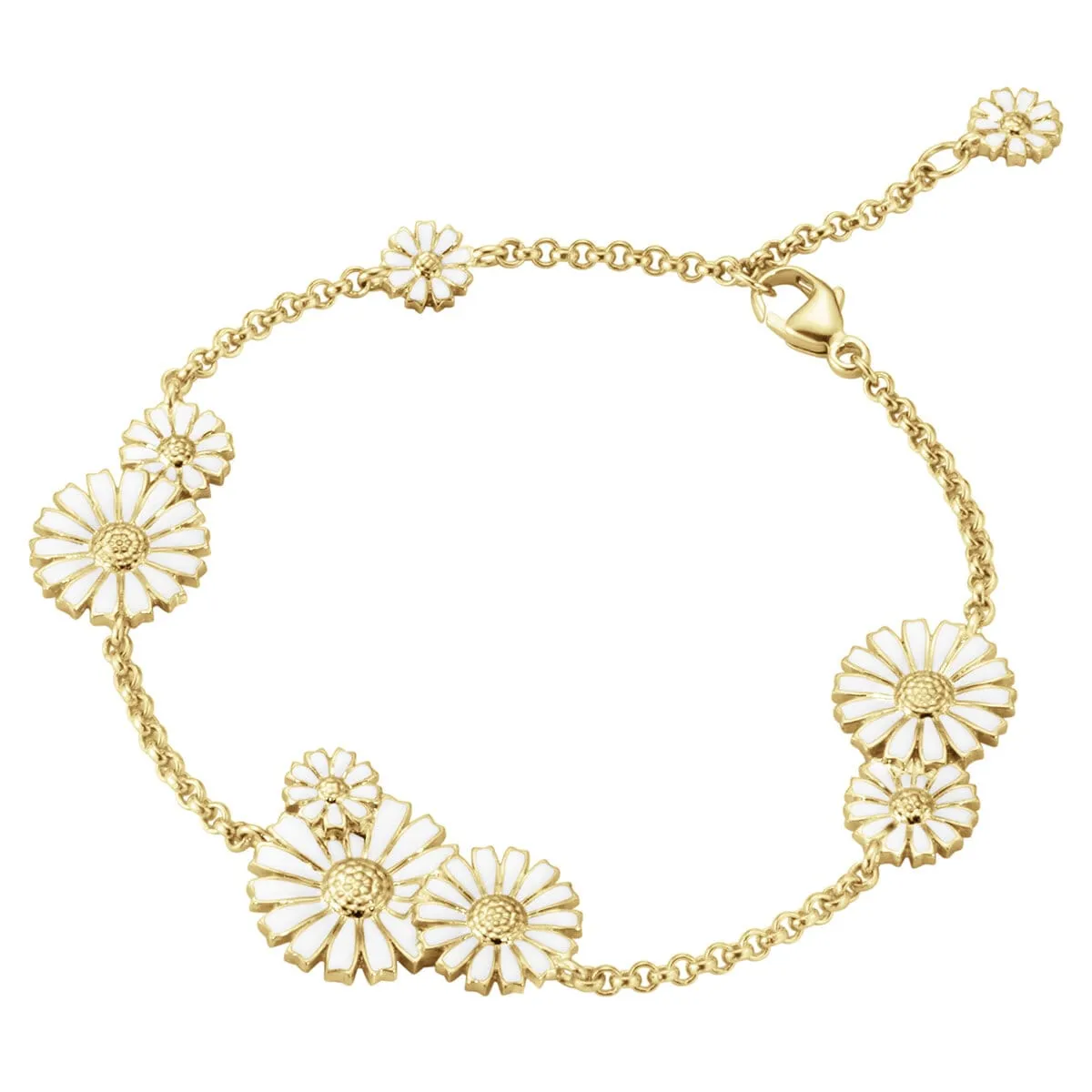 Georg_Jensen_20001667_DAISY_9_FLOWER_LAYERED_BRACELET_SILVER_GP_WHITE_ENAMEL_18-5CM_kopiera_hos_Jarl_Sandin