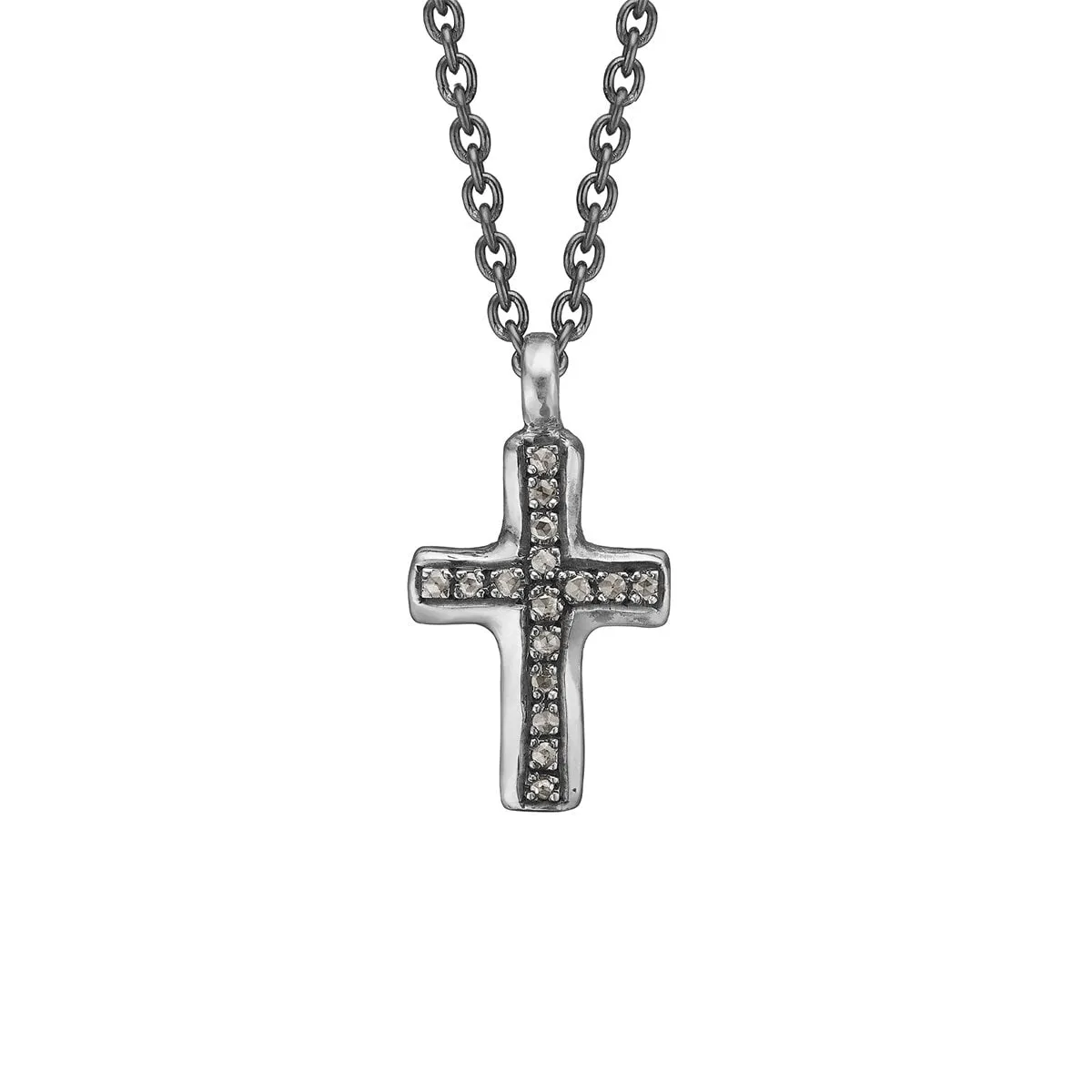 By_Birdie_5090301_Pend_Cross_Silver_Pave_32mm_hos_Jarl_Sandin