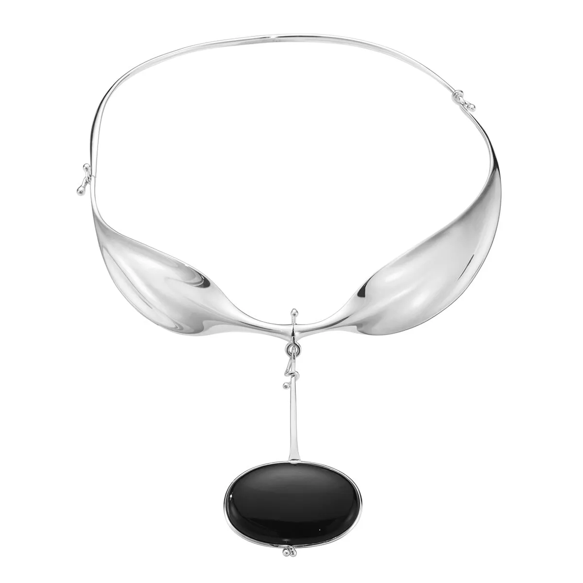 Georg_Jensen_20001642_VIVIANNA_NECKRING_242A_SILVER_BLACK_AGATE_kopiera_hos_Jarl_Sandin