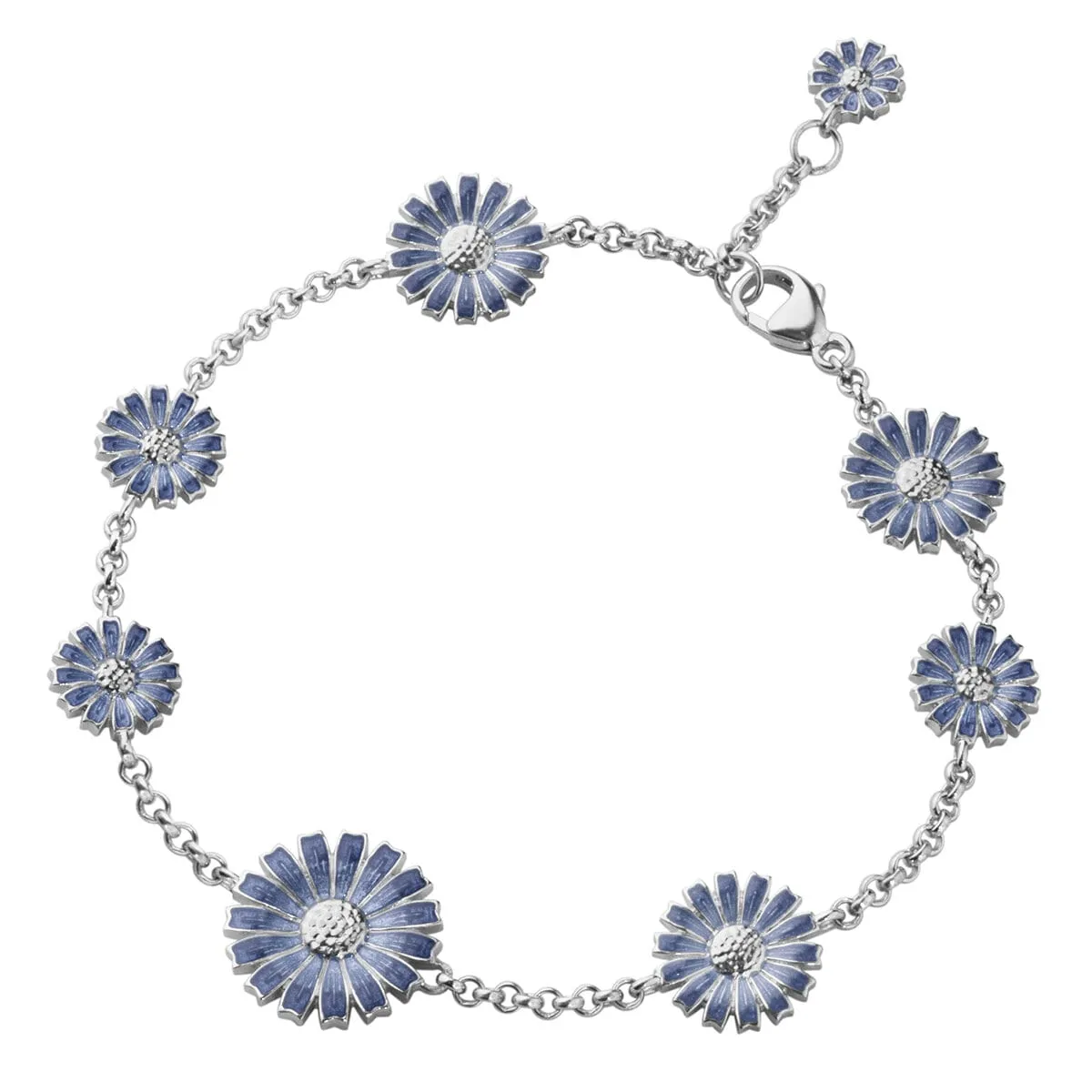 Georg_Jensen_20001769_DAISY_8_FLOWERED_BRACLET_SILVER_RH_BLUE_ENAMEL_18_5CM_kopiera_hos_Jarl_Sandin