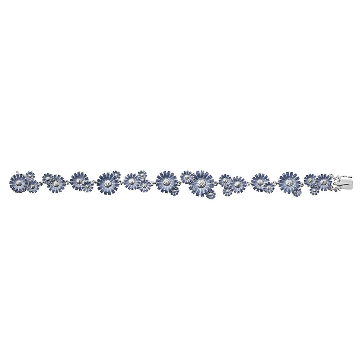 Georg_Jensen_20001771_DAISY_LAYERED_ROW_BRACLET_SILVER_RH_BLUE_ENAMEL_kopiera_hos_Jarl_Sandin