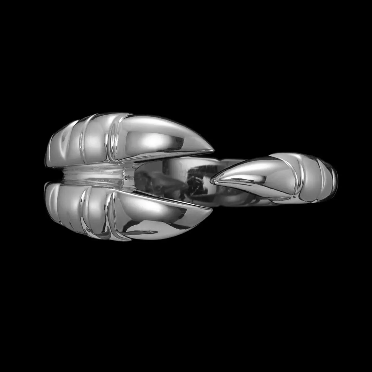 Maria_Nilsdotter_Claw_Single_DC-04-RIB-00_Ring_Silver_Front_hos_Jarl_Sandin