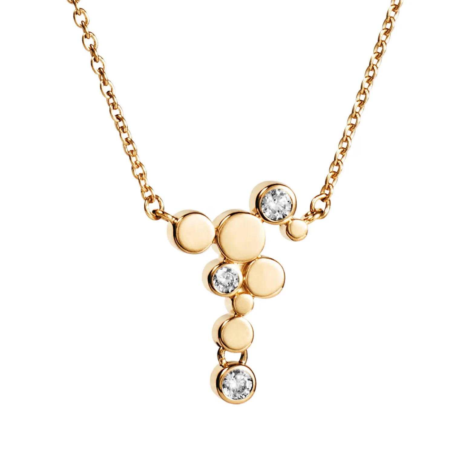 Efva Attling little champagne  stars necklace yellow gold efva attling 10 101 02369  hos Jarl Sandin