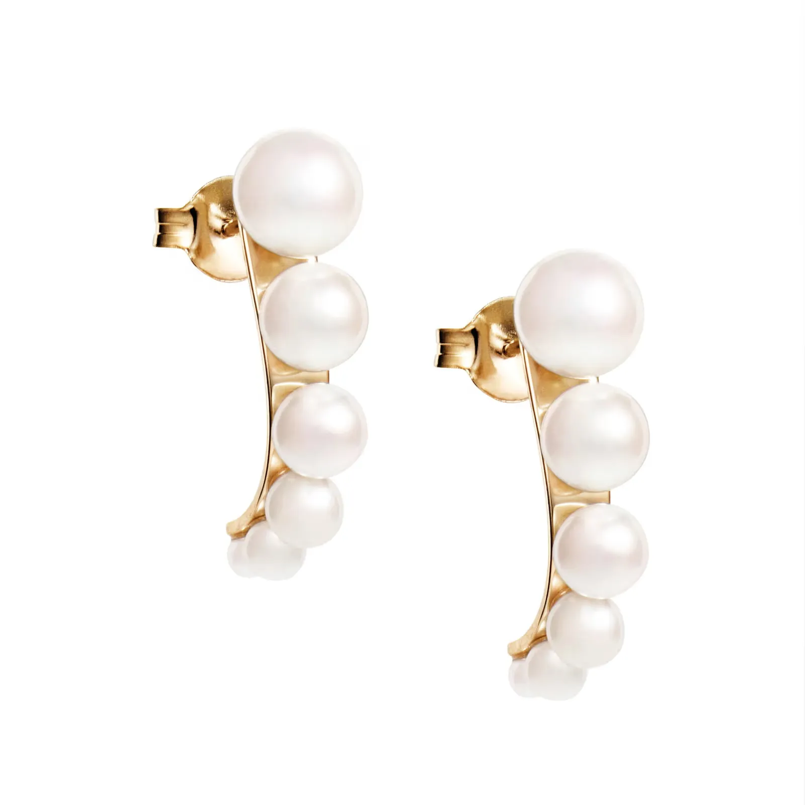 strings of pearls hoops gold plated silver efva attling 12 108 02400strings of pearls hoops gold plated silver efva attling 12 108 02400
